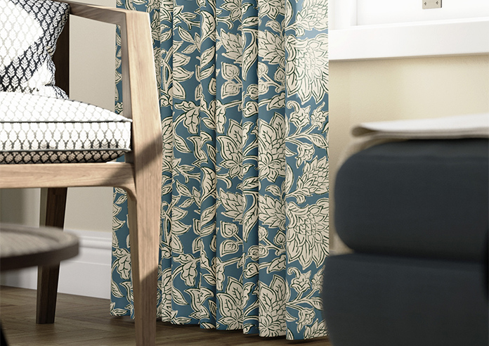 Land & Shore Rowallane, Teal - Made to Measure Curtains - Image 5